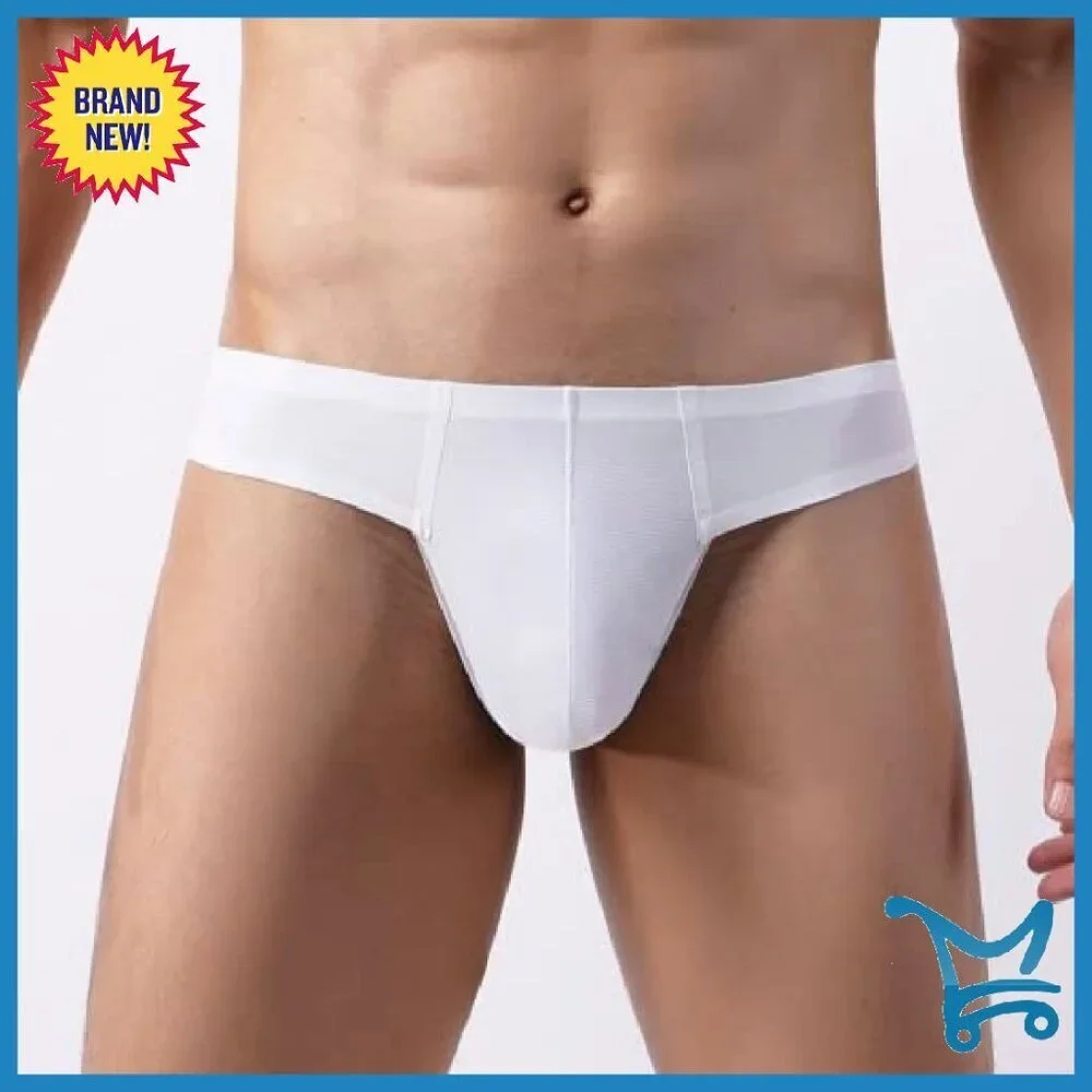 Men's Mesh Thong Underwear Low Rise Stretch Quick-Dry G-String Briefs